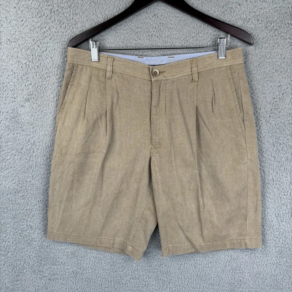 Tommy Bahama Shorts Mens 33 Beige Chino Silk Blend 10